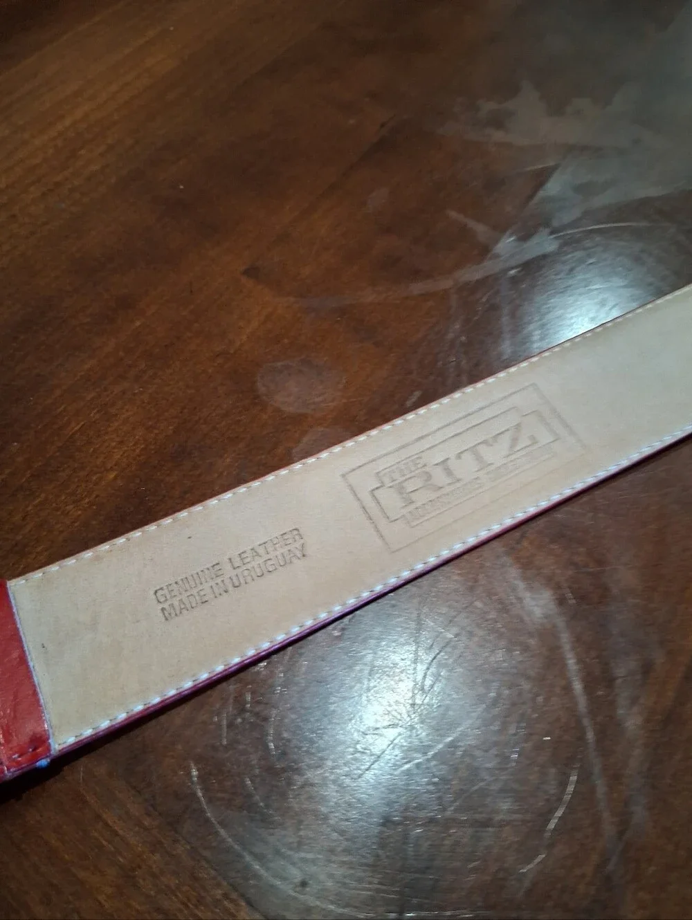 N/A red leather